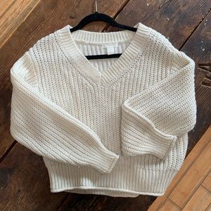 Cropped v neck sweater